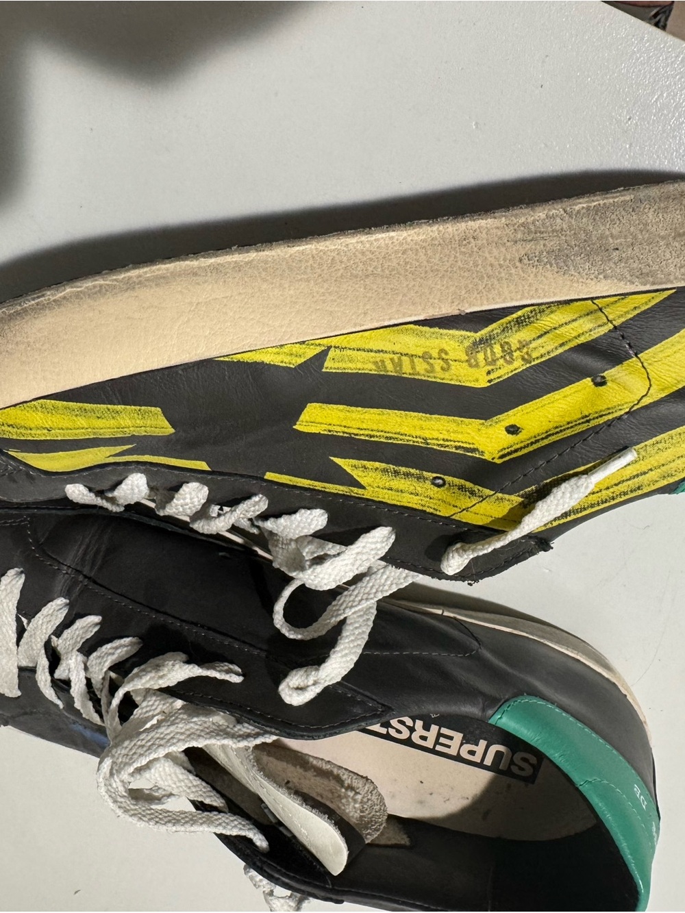 Golden Goose Men's Gray Sneakers with Blue Star and Yellow Accents - Picture 6 of 6